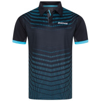 Donic Poloshirt Kava, schwarz-anthrazit-hellblau