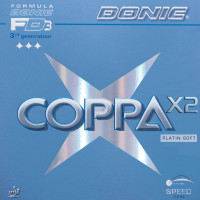 Donic Coppa X2 Platin Soft - Hier kannst du das Produkt samt Packung sehen